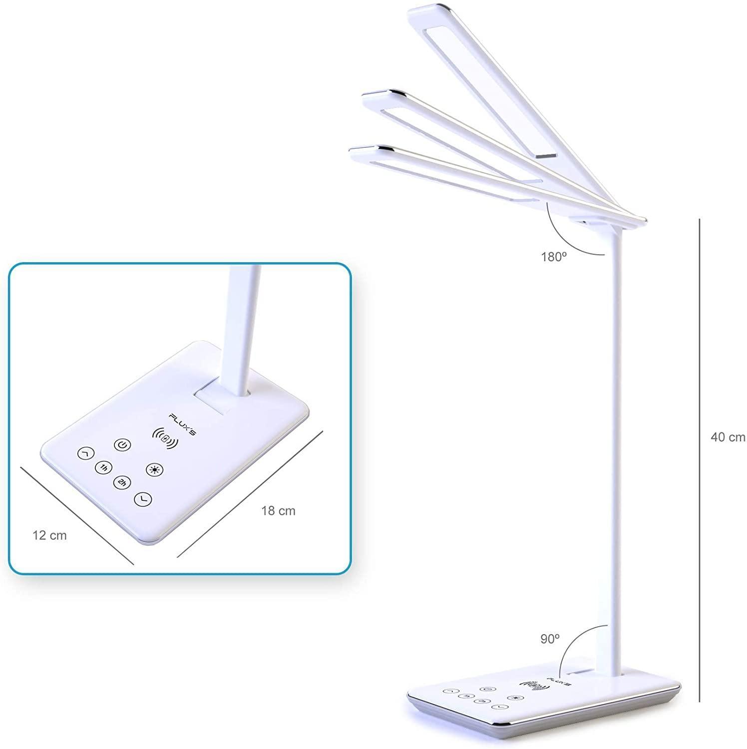Lámpara de escritorio LED con carga inalámbrica Flux's - Tecno Byte Spain